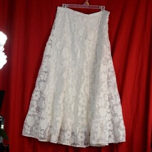 MELANIE LYNE White Lace Skirt Sz 10 #B44